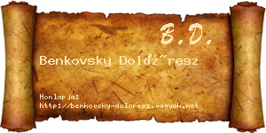 Benkovsky Dolóresz névjegykártya